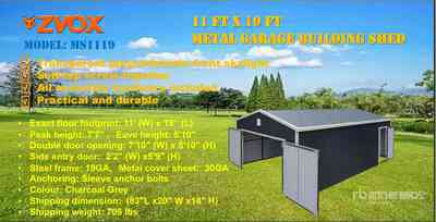 2026 ZVOX MS1119 11 ft x 19 ft Metal Storage Building (Unused)