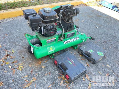 Qty of (3) Misc Shop Items - 1 air compressor, 1 floor nailer, 1 brad nailer
