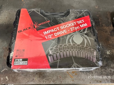 Black Widow 1/2 in Impact Socket Set Varios, tienda, almacen, consumidor (Unused)
