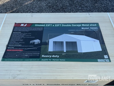 KJ K2223 Double Garage Metal Shed - Unused