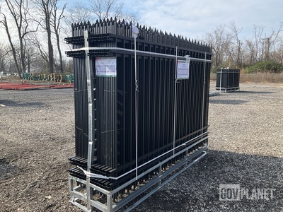 (24) Pieces of KJ Powder Coated Steel Fence w/(25) Post Connectors - Unused