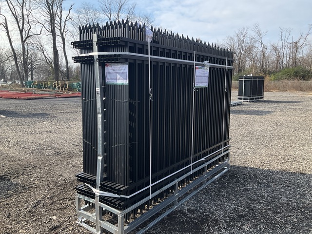 (24) Pieces of KJ Powder Coated Steel Fence w/(25) Post Connectors - Unused
