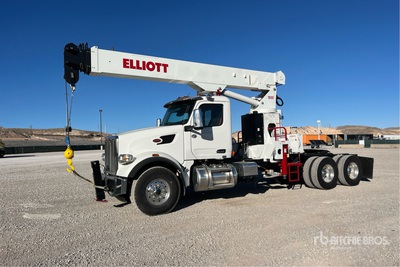 2022 Elliott 1881TM 18 ton Straight Boom on 2023 Peterbilt 567 6x4 Crane Truck