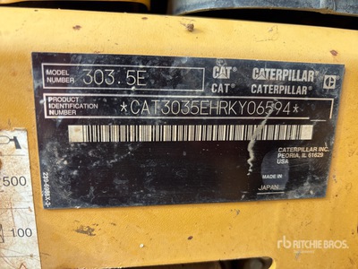 2016 Cat 303.5E CR Mini Excavator