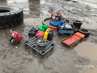 Quantity of Spirit Level, pipes, hose and filter, level, Torque multiplier, Cans, wheels, board, light, stand, generator, pump