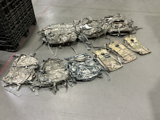 (4) Large Field Pack Sets, (15) Assault Packs & Assorted Items