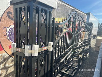 2026 suhivelee NFG-20FGP-D03 20 ft x 5 ft Wrought Iron Bi-Parting Driveway Gate (Unused)