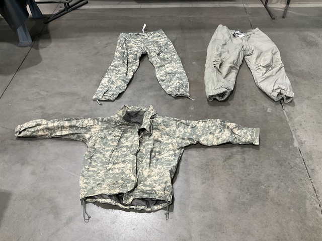 (3) Pairs of Extreme Cold Weather Trousers, (30) Jackets & Assorted Items