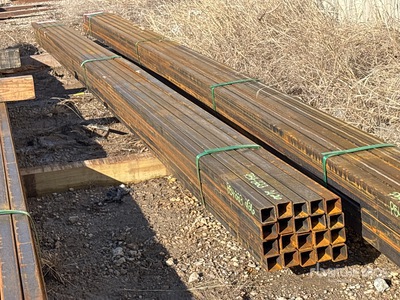 Quantity of (20) Kit Containers 1.5 in x 1.5 in x 18 ft Steel Tubing (Unused)