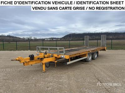 2011 GOURDON PEB190 T/A Remorque Porte-Engin 2 Essieux Lowboy Trailer