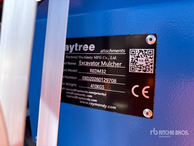 2026 Raytree REDM32 32 in Excavator Drum Mulcher - Fits 3 - 8 ton (Unused)