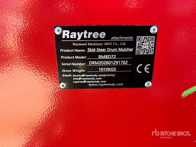 2026 Raytree RMBD72 72 in Skid Steer Mulcher (Unused)