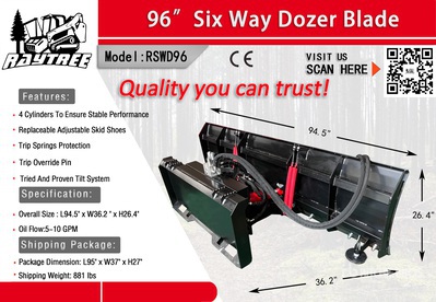 2026 Raytree RSWD96 94 in PAT جرار انزلاقي التوجيه (Unused)