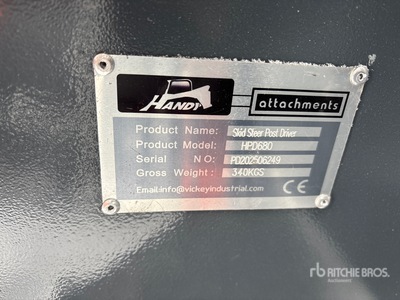 2025 Handy HPD680 Skid Steer Post Driver (Unused)