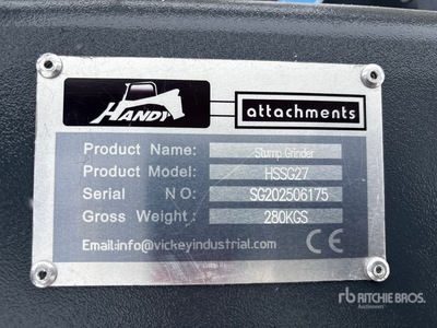 2025 Handy HSSG27 27 in Skid Steer Stump Grinder (Unused)