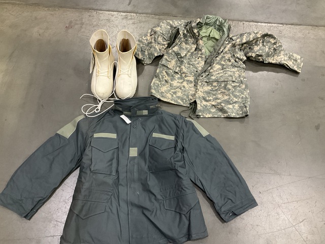 (3) Cold Weather Coats, (9) Cold Weather Parkas & Assorted Items