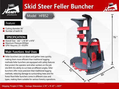 2026 Handy HFB52 Skid Steer Feller Buncher (Unused)