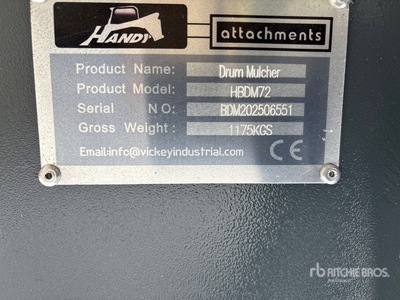 2025 Handy HBDM72-B 72 in Skid Steer Mulcher (Unused)