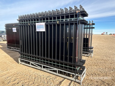 Quantity of (20) Canex 10 ft x 7 ft Powder Coated Wrought Iron Site Fence (Unused)