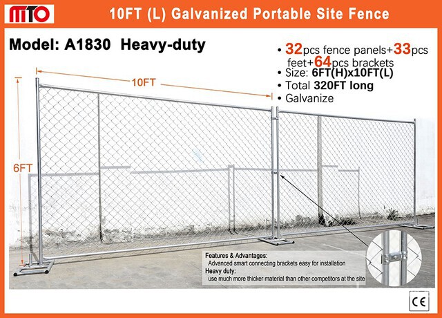 Quantity of (32) 2026 MTO A1830 10 ft x 6 ft Chain Link Temporary Site Fence (Unused)
