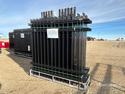 Quantity of (20) Canex 8 ft x 7 ft Powder Coated Wrought Iron Site Fence (Unused)