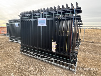 Quantity of (20) Canex 10 ft x 7 ft Powder Coated Wrought Iron Site Fence (Unused)