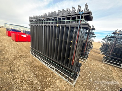 Quantity of (20) Canex 10 ft x 7 ft Powder Coated Wrought Iron Site Fence (Unused)