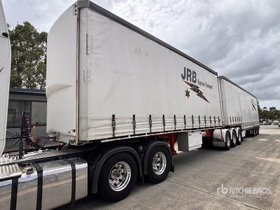 2006 Topstart Tri/A B-Double Lead Zijtrailer met gordijn