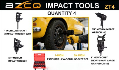 Quantity of (4) 2026 BZCQ ZT4 Lote de Herramientas de Impacto (Sin Usar) / Air Impact Tools Articoli da ferramenta e di consumo (Unused)