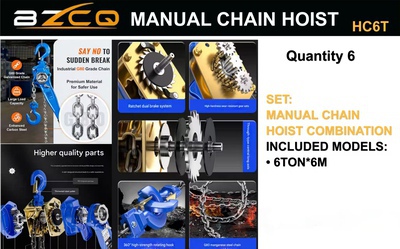Quantity of (6) 2026 BZCQ HC6T Lote de Polipastos (Sin Usar) / Manual Chain Hoist Articoli da ferramenta e di consumo (Unused)