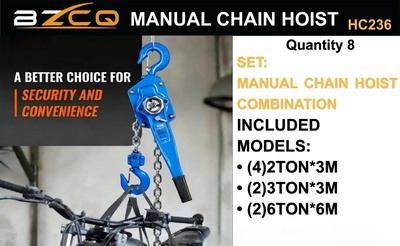 Quantity of (8) 2026 BZCQ HC236 Lote de Polipastos (Sin Usar) / Manual Chain Hoist (Unused)