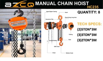Quantity of (8) 2026 BZCQ HC235 Lote de Polipastos (Sin Usar) / Manual Chain Hoist (Unused)