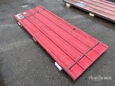 Quantity of (30) 7.87 ft x 3 ft Red Polycarbonate Roof Panel (Unused)