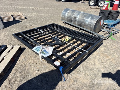 11 ft 8 in x 4 ft 11 in Wrought Iron Bi-Parting Galvanized Driveway Gate
