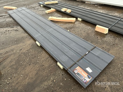 Quantity of (30) 16 ft x W 3 ft Grey Metal Roof Panels (Unused)