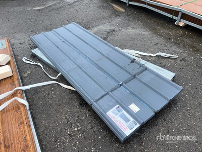 Quantity of (70) 7.87 ft x W 3 ft Grey Metal Roof Panels (Unused)