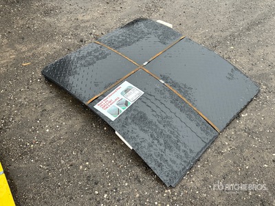 Quantity of (20) 3 ft x 4 ft Black Steel Diamond Plate