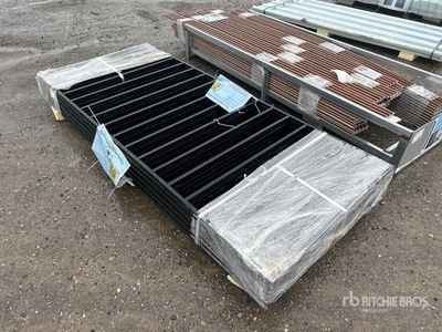 Quantity of (10) 3.3 ft x 7.9 ft Black Galvanized Steel Fencing