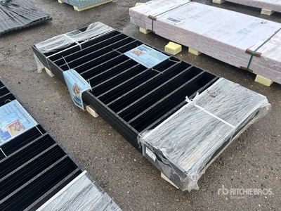 Quantity of (10) Galvanized 3.3 ft x 7.9 ft Black Steel Ogrodzenie