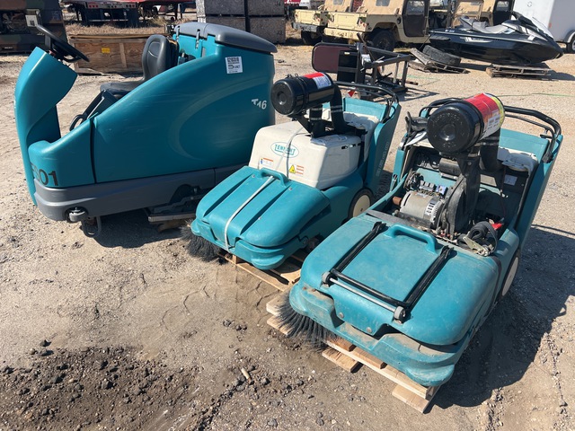 (2) Tennant 3640 Floor Sweepers & (1) Tennant T16 Floor Scrubber