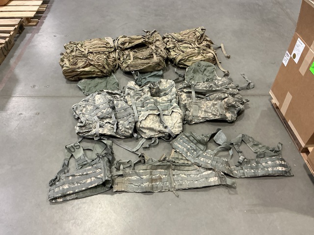 (17) Large Field Rucksacks, (26) Fighting Load Carriers & Assorted Items