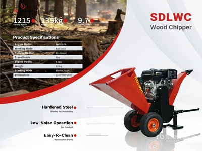 2026 SDGRAND SDLWC-RED Tow-Behind Wood Chipper (Unused)