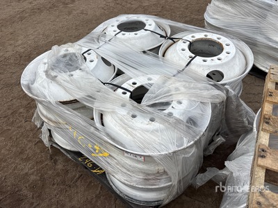 Quantity of (8) 8.25x22.5 Hub Piloted Steel Wheels