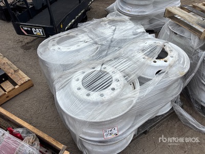 Quantity of (8) 8.25x22.5 Hub Piloted Steel Wheels
