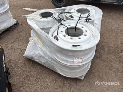 Quantity of (6) 9.00x22.5 Hub Piloted Steel Wheels