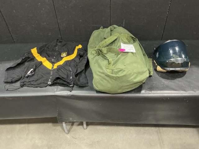 (25) Duffel Bags, (10) Physical Fitness Jackets & Assorted Items