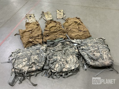 (74) Hydration System Carriers, (6) Large Field Pack Sets & Assorted Items