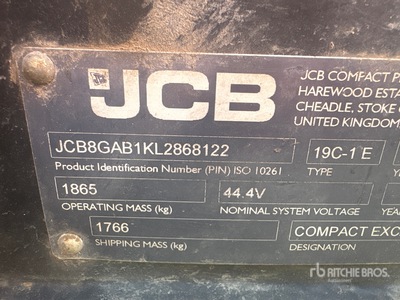 2020 JCB 19C-1E Minibagger