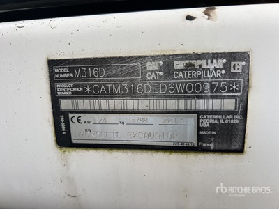 2013 Cat M316D Pelle Sur Pneus Wheel Excavator
