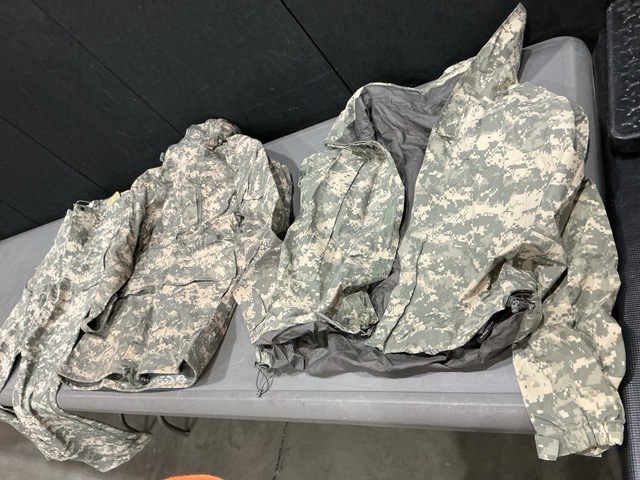 (27) Pairs of Cold Weather Trousers, (9) Wet Weather Jackets & Assorted Items